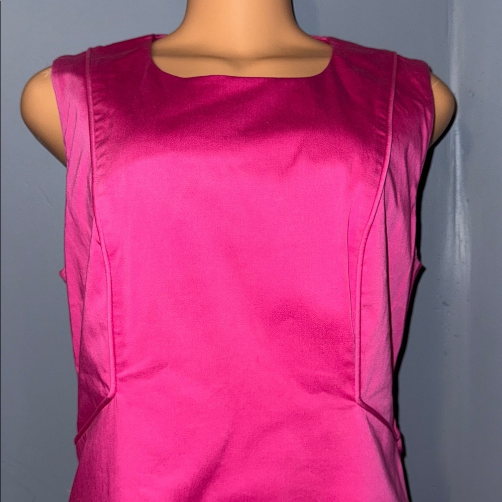 Julie Brown NYC Hot Pink Scalloped Hem Shift Dress | Size 8 - Picture 2 of 7